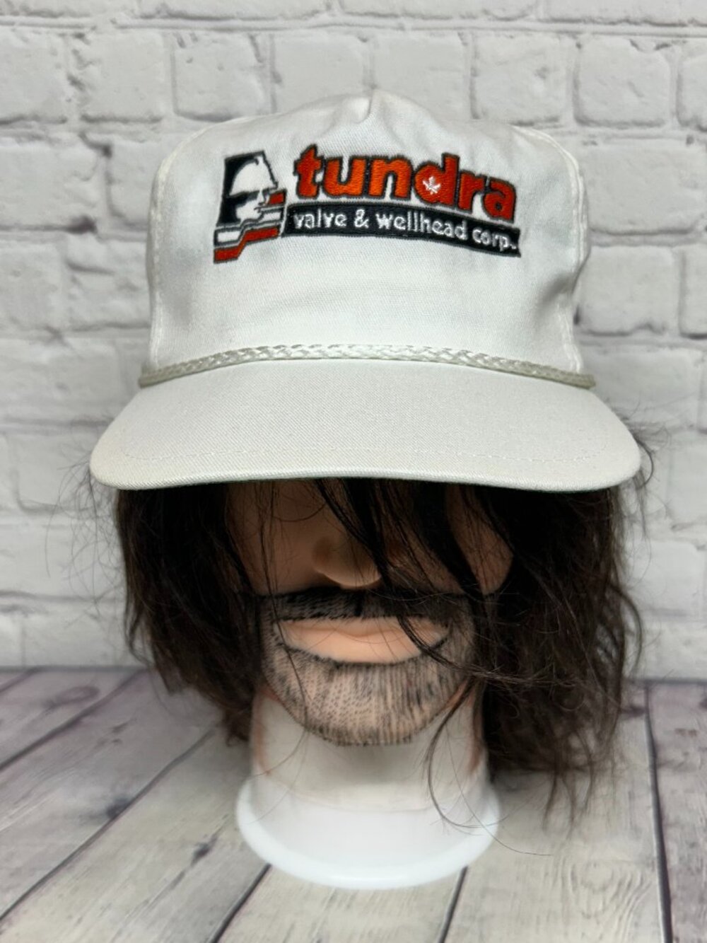 Vintage K-Brand Golf Hat Rope Cap Strap Back White Tundra Valve & Wellhead